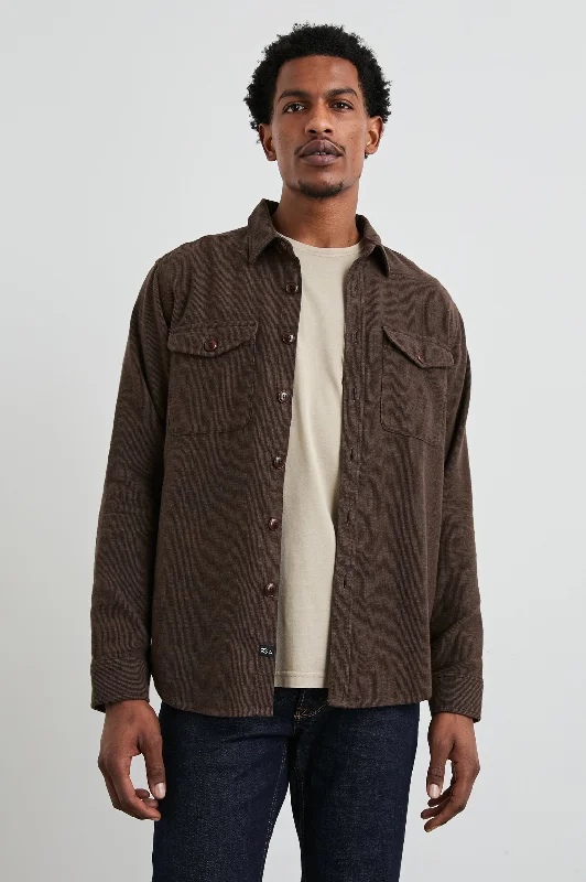 men's puffer jackets-BURR SHIRT JACKET - PINE CONE