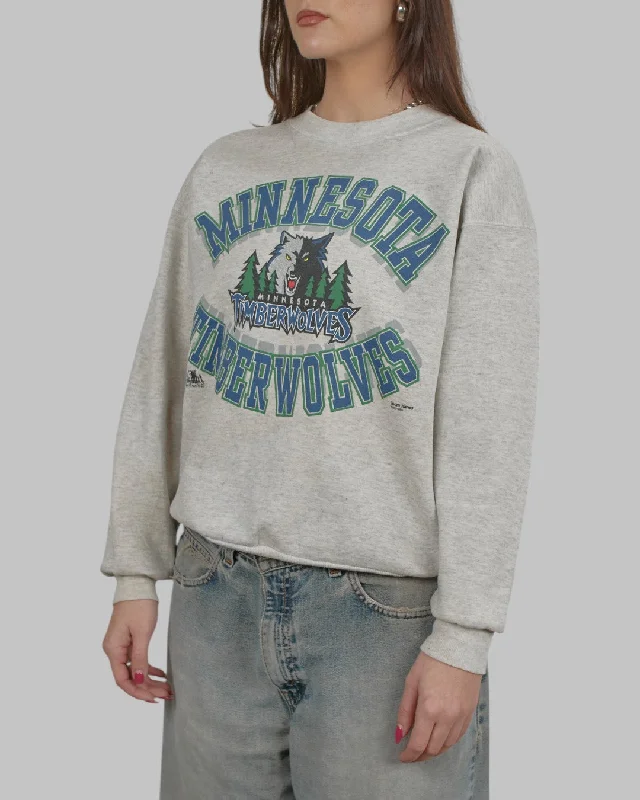 men's checked sweatshirts-(S) 90s Minnesota Timberwolves