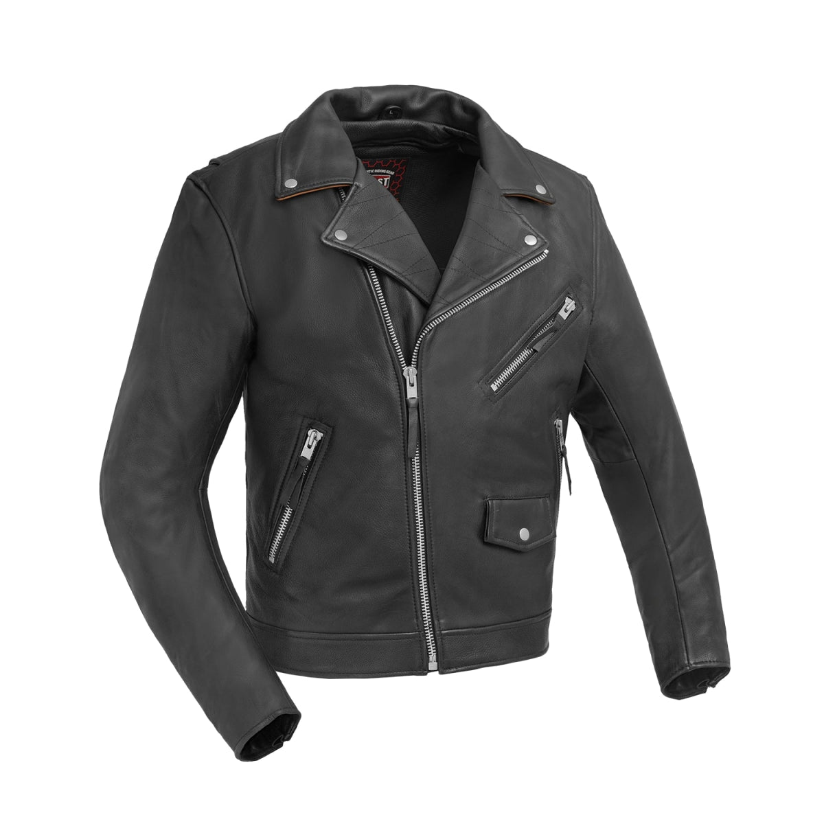 men's slim fit jackets-Arnold Men's Motorcycle Leather Jacket