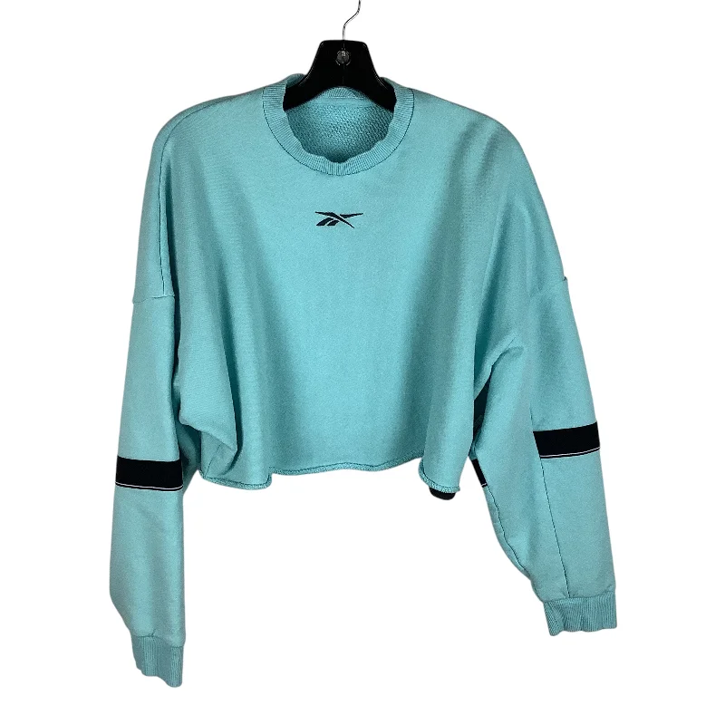 men's winter sweatshirts-Athletic Sweatshirt Crewneck By Reebok In Blue