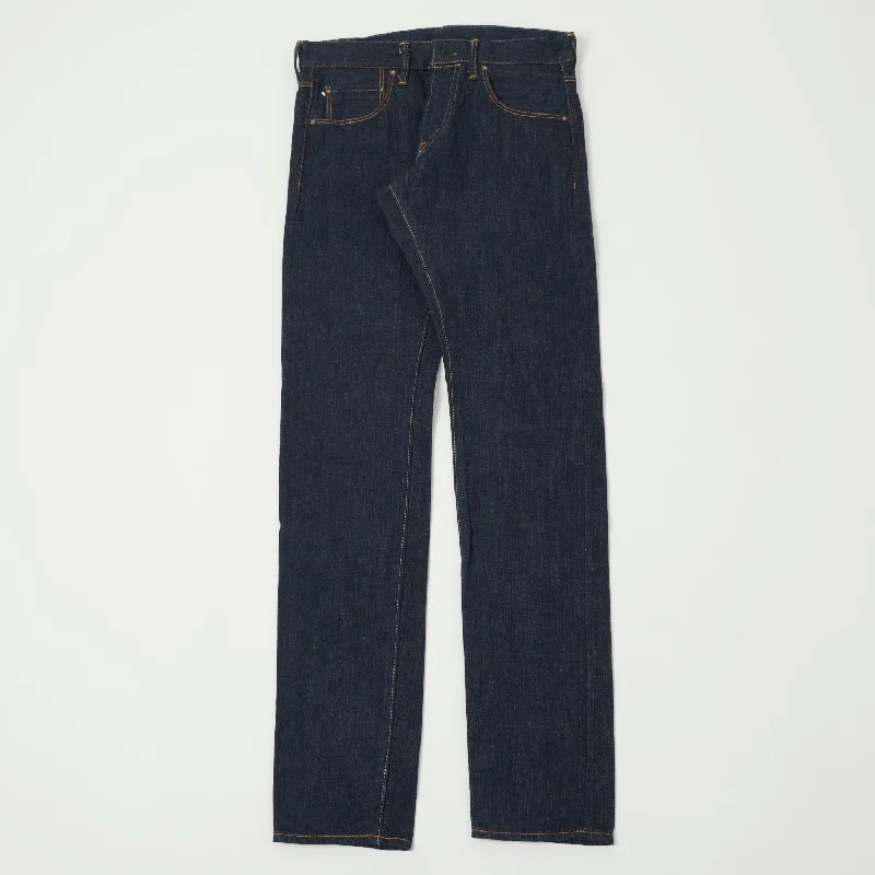 men's cargo pants-ONI 640 'Kiwami' Semi Hand Made 16oz Natural Indigo Slim Tapered Jean - One Wash