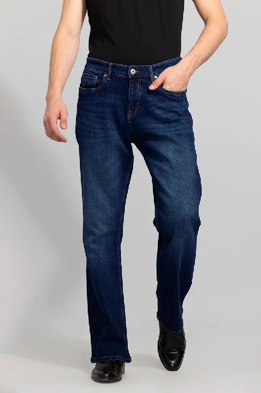 men's versatile pants-Edgar Blue Shaded Bootcut Jeans