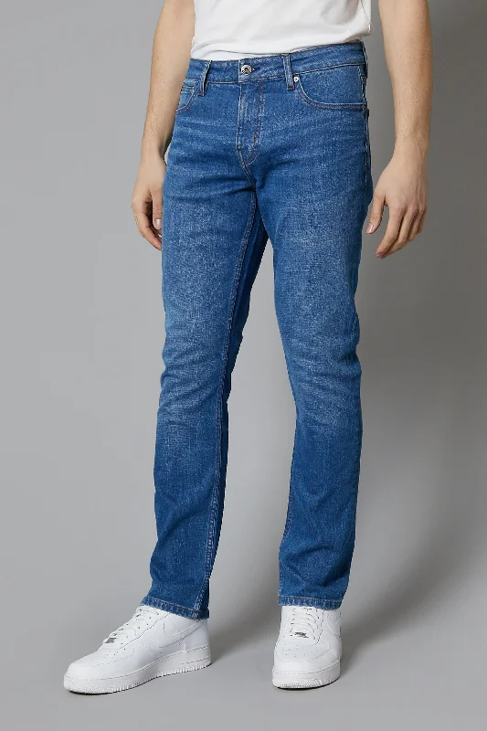 men's straight jeans-Alaska straight fit Jeans In Mid Blue