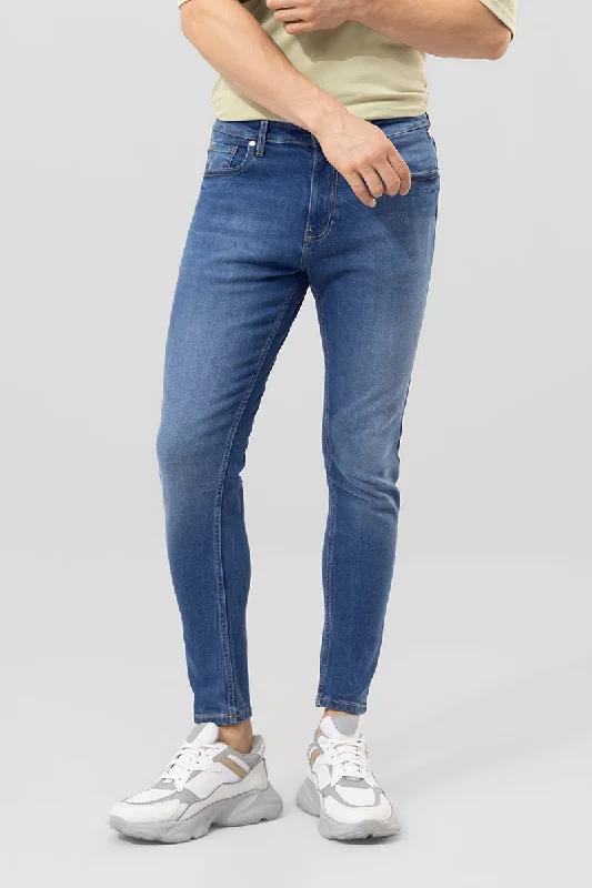 men's affordable trousers-Raddit Sky Blue Skinny Jeans