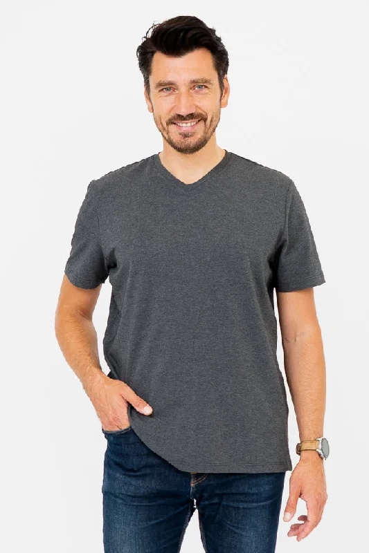 men's winter t-shirts-Adam Short Sleeve Shirt, Graphite, Bamboo