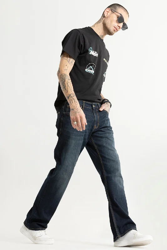 men's event trousers-Dimmet Dark Blue Bootcut Jeans