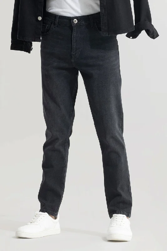 men's summer pants-Acrux Metal Black Slim Fit Jeans