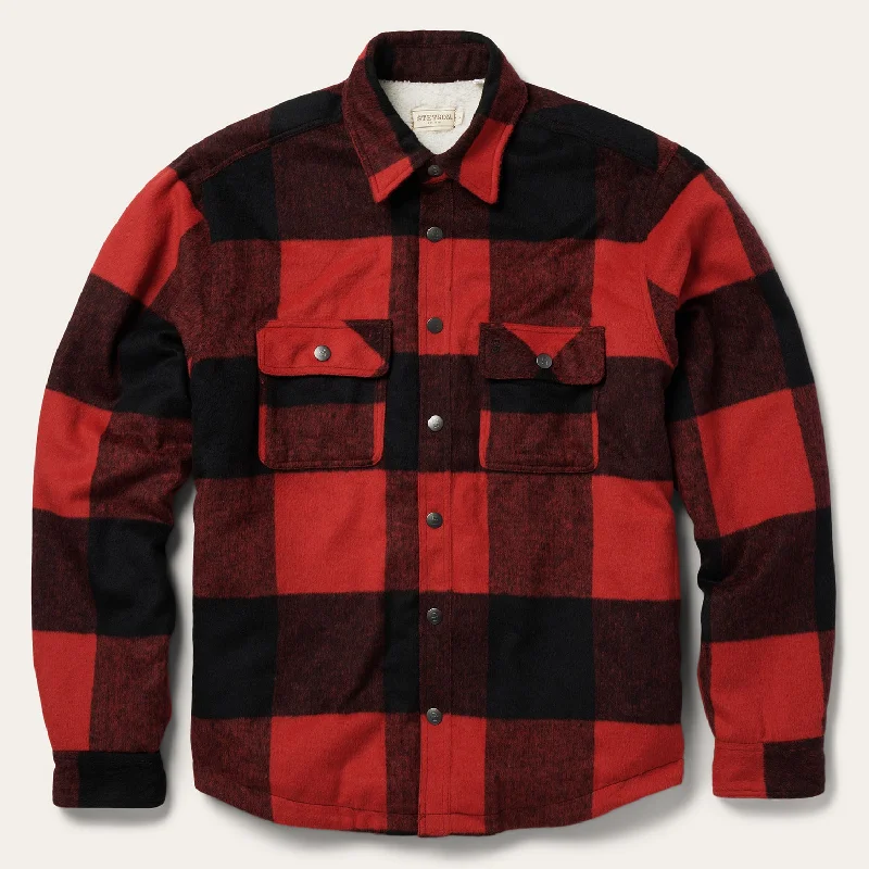 men's tennis jackets-Buffalo Plaid Western Coat