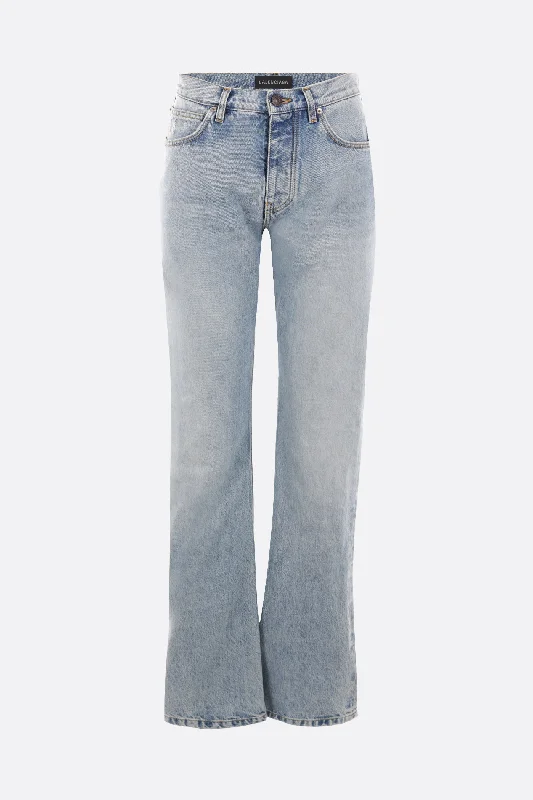 men's bootcut jeans-low-waist straight jeans in organic Japanese twill