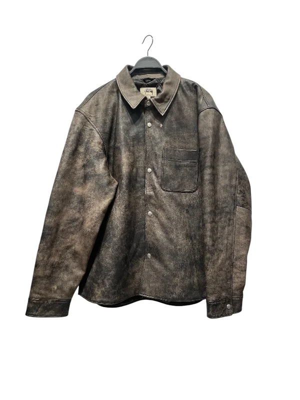 men's recycled coats-STUSSY/Coat/XXL/Leather/BRW/