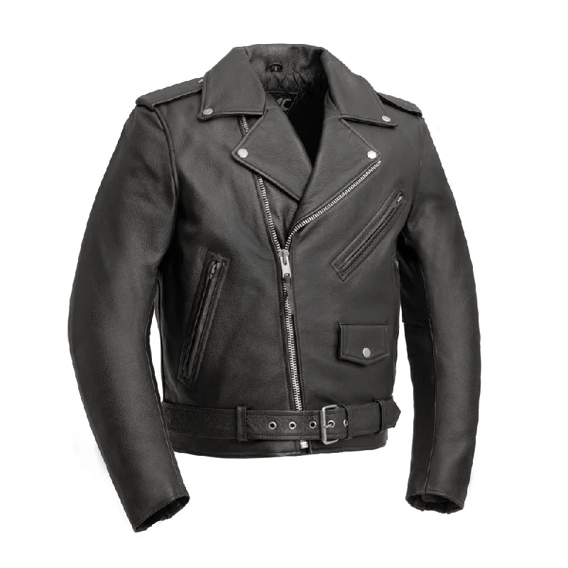 men's rain jackets-Superstar Men's Motorcycle Leather Jacket