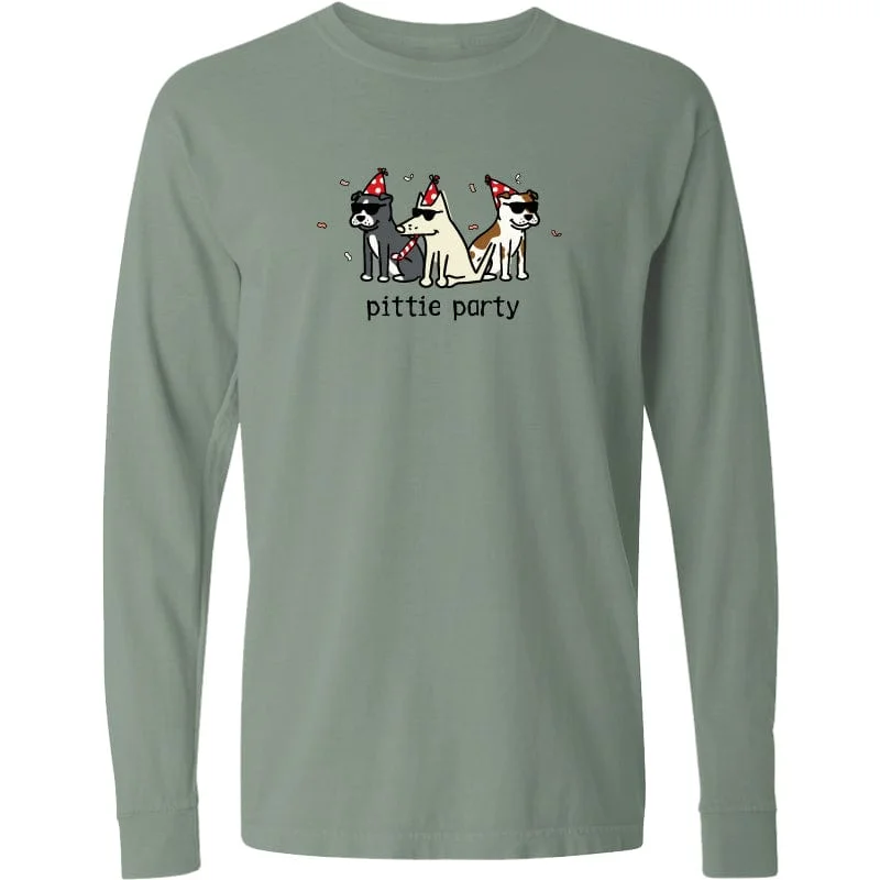 men's short sleeve t-shirts-Pittie Party - Classic Long-Sleeve T-Shirt