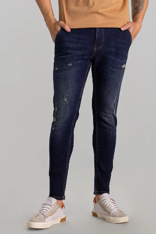 men's comfortable fit trousers-Rex Mid Blue Skinny Jeans