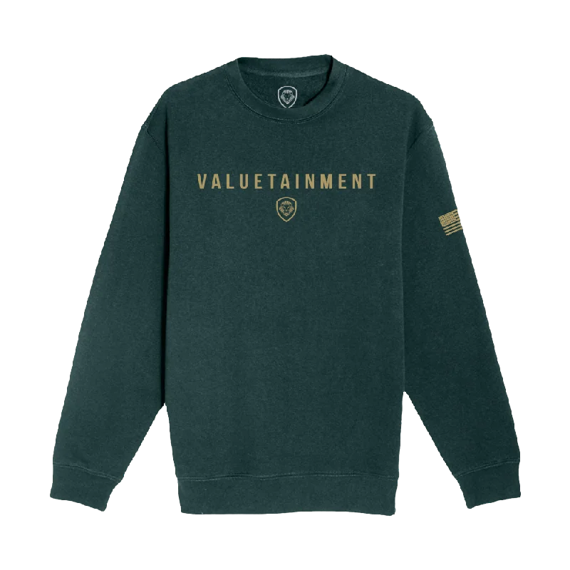 men's sportswear sweatshirts-Gold Collection FLB Crewneck Sweatshirt - Forest Green