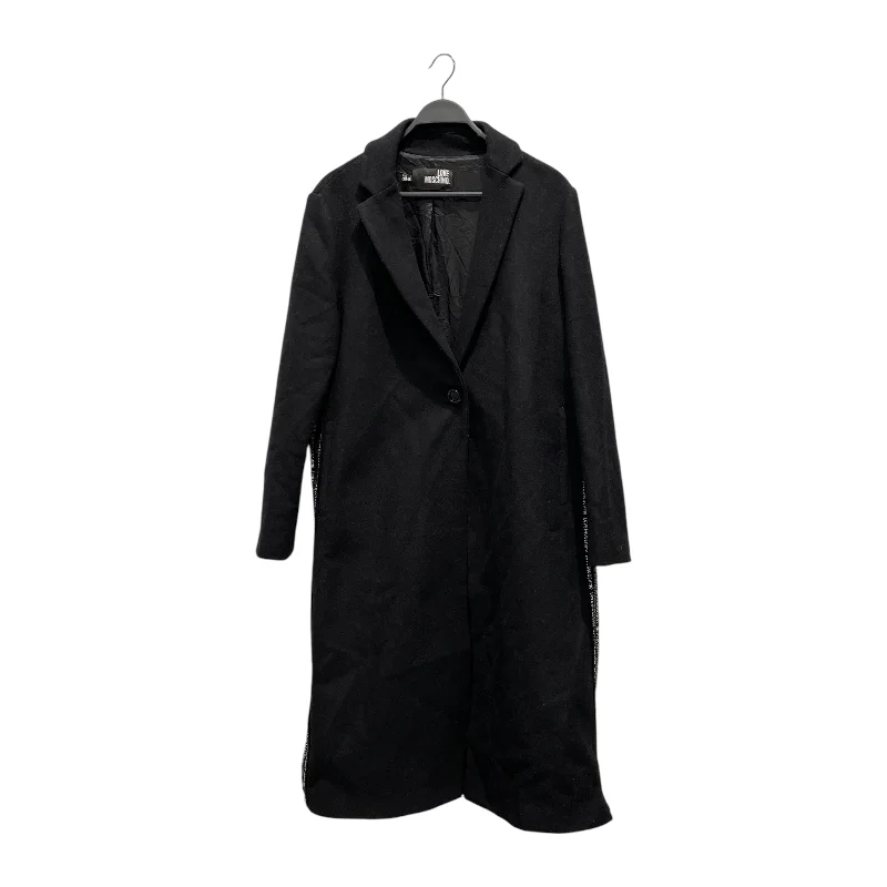 men's layering coats-LOVE MOSCHINO/Coat/10/Wool/BLK/Cappotto Side Zipper Jacket