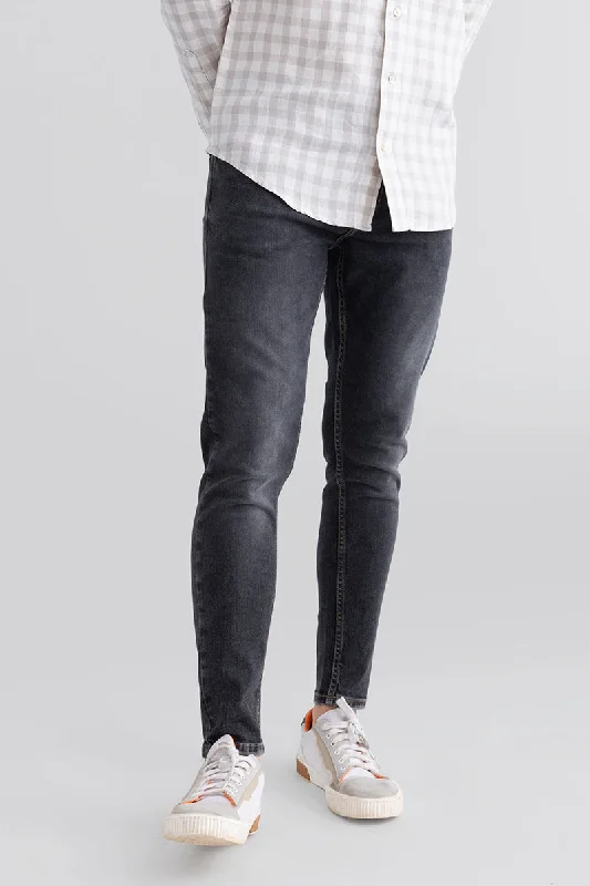 men's high quality pants-Streak Ash Black Denim