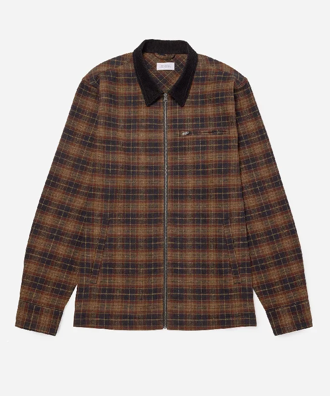 men's bomber jackets-Ryan Zip Front Flannel Shirt