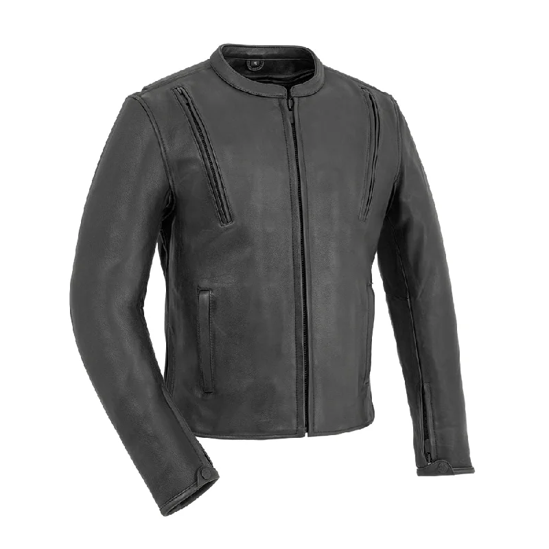 men's fleece jackets-Revolt Men's Motorcycle Leather Jacket