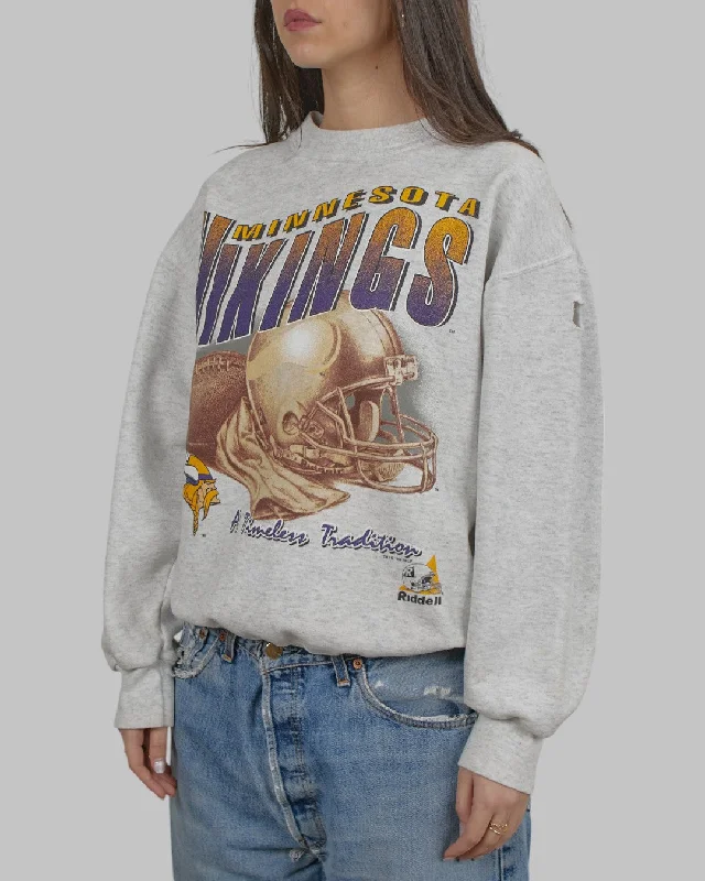 men's stylish fit sweatshirts-(M) 90s Minnesota Vikings