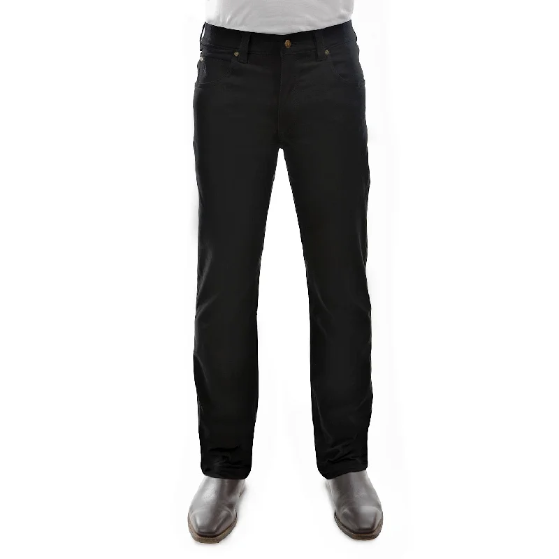 men's linen trousers-Thomas Cook Men's Stretch Moleskin Regular Fit Black