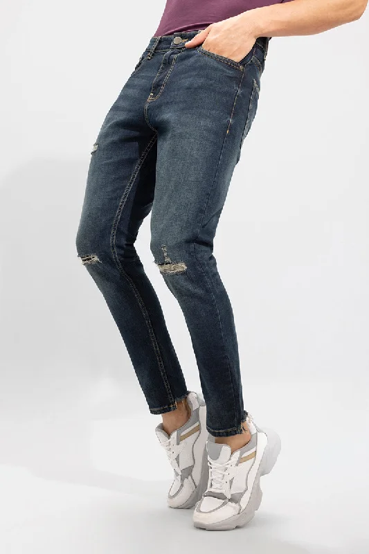 men's ankle pants-Cross Farye Mid Blue Skinny Jeans