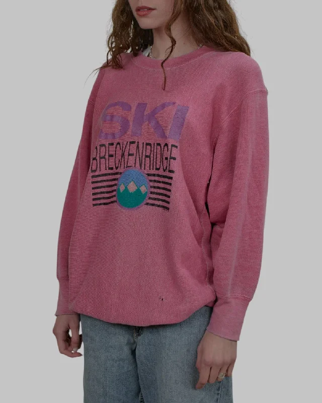 men's casual sweatshirts-(L) 80s Ski Breckenridge