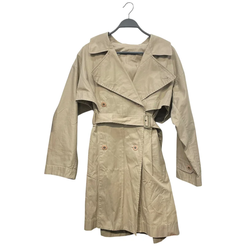 men's streetwear coats-ISSEY MIYAKE/Trench Coat/M/Beige/Cotton/JG62029