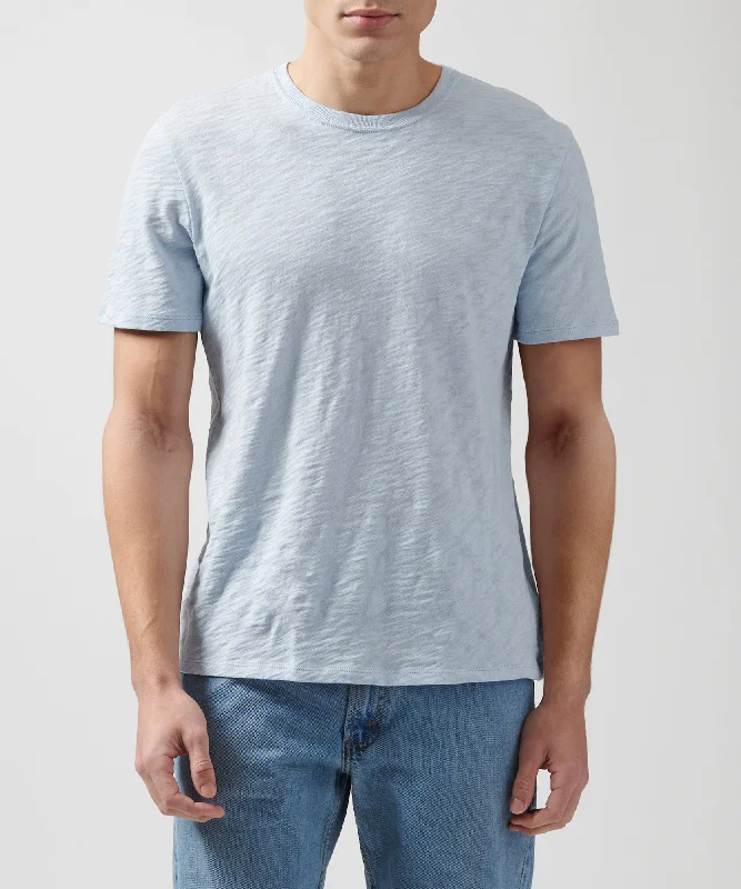 men's high-quality t-shirts-Slub Jersey Crew Neck Tee - Powder Blue