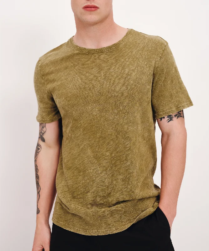 men's running t-shirts-Slub Jersey with Chroma Wash Short Sleeve Crew Neck Tee - Juniper