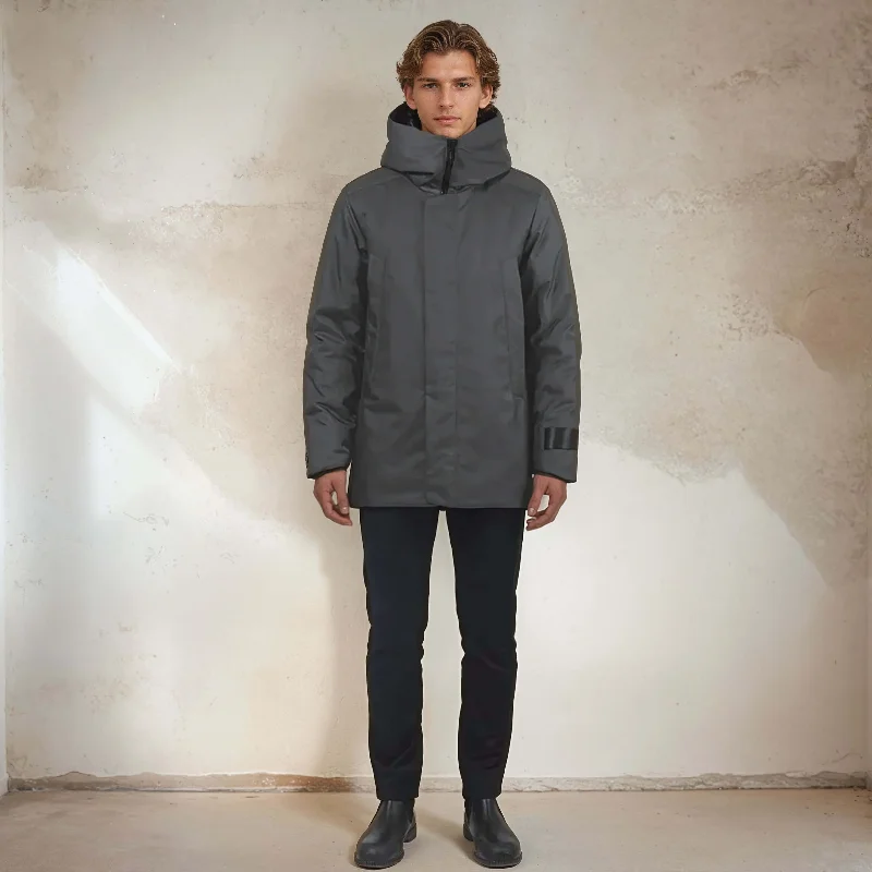 men's overcoats-YVON - Mid Length Winter Coat - ECONYL