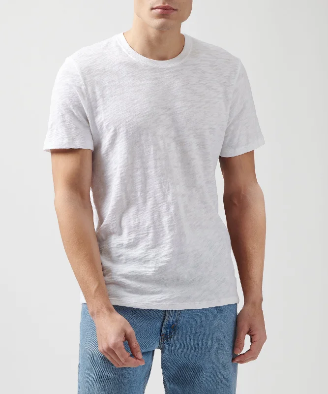 men's affordable t-shirts-Slub Jersey Crew Neck Tee - White