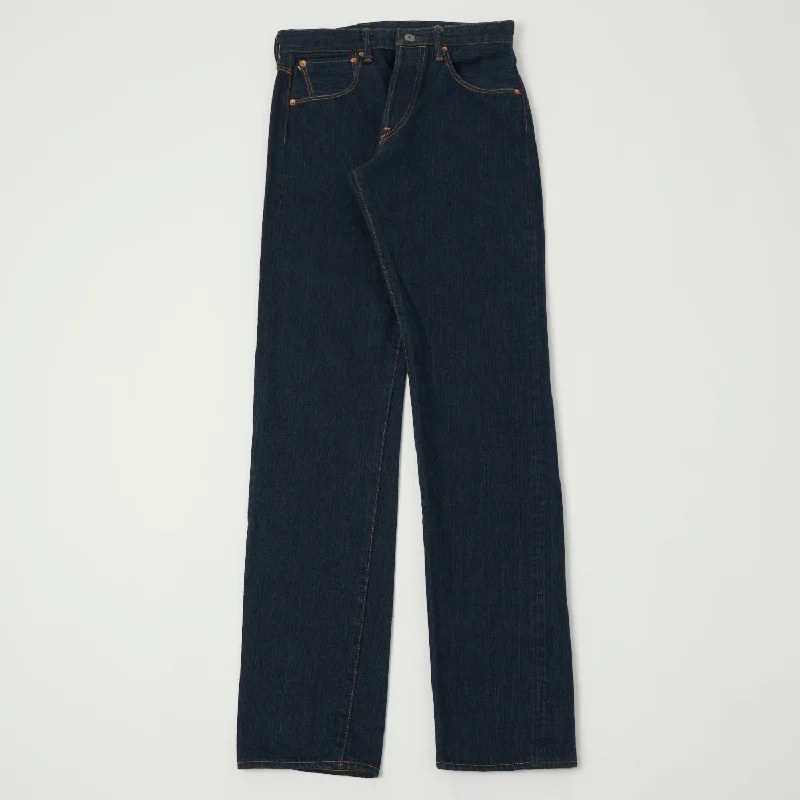 men's athletic pants-ONI 510SHM 'Kiwami' Semi Hand Made 16oz Natural Indigo Slim Straight Jean - One Wash