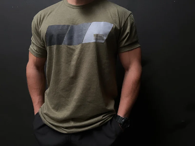 men's workout t-shirts-MEN'S RPG "DEFIANT" GRAPHIC TEE- MILITARY GREEN