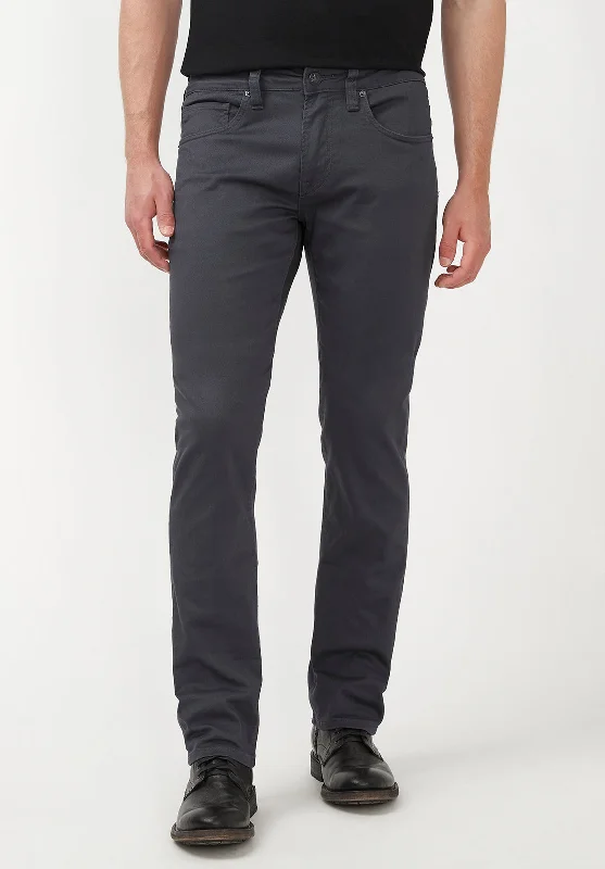 men's slim fit pants-Straight Six Men's Twill Pants in Charcoal Gray - BM16083