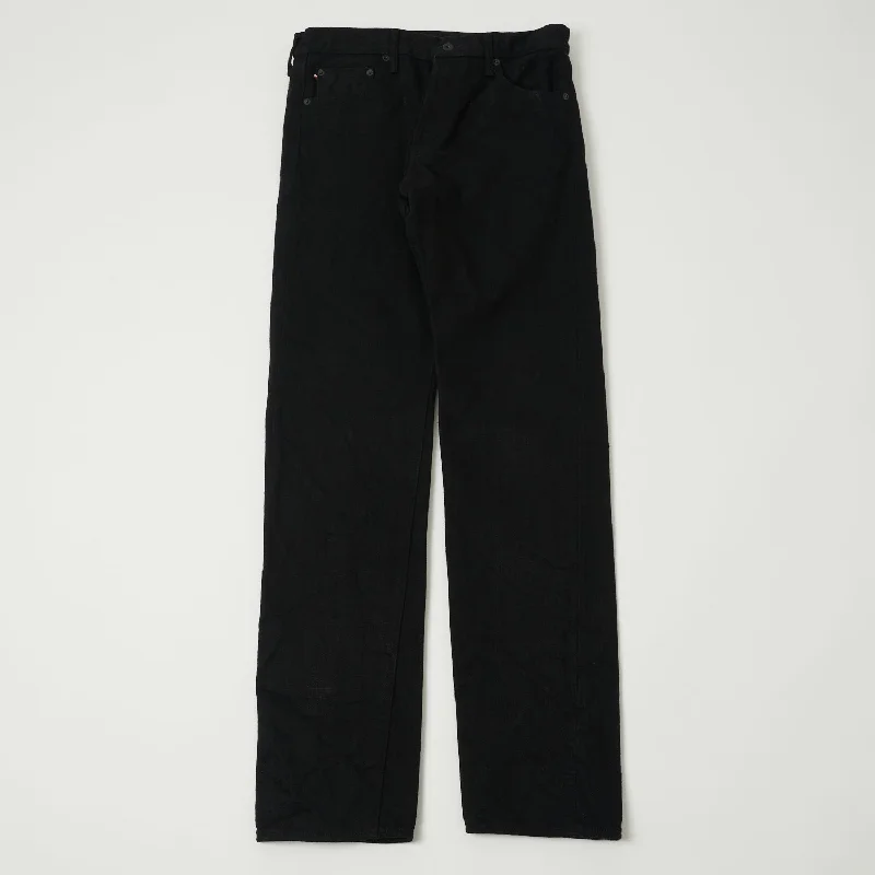 men's casual pants-ONI 246ZR-BKBK 'Secret Denim' Regular Straight Jean - One Wash - Black