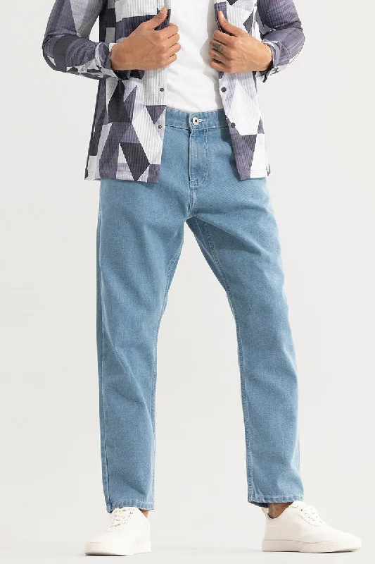 men's windproof trousers-ShadowTwill Sky Blue Baggy Jeans