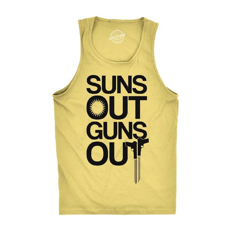 men's tank top for sports-Suns Out Guns Out Men's Tank Top