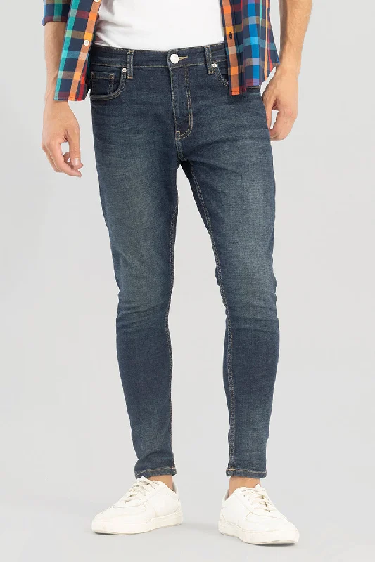 men's fall pants-Theodore Grunge Blue Skinny Jeans