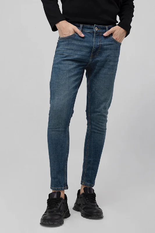 men's trendy trousers-Rijjo Blue Skinny Jeans