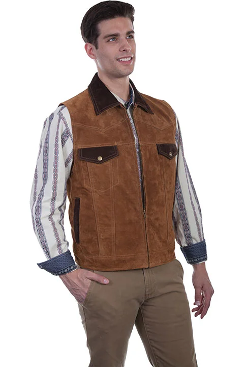 men's insulated vests-Men's Scully Conceal Carry Leather Vest #621-125