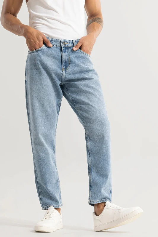 men's outdoor trousers-Castor Cerulean Blue Baggy Jeans