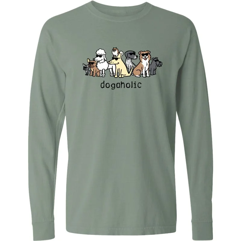 men's neutral t-shirts-Dogaholic - Classic Long-Sleeve T-Shirt