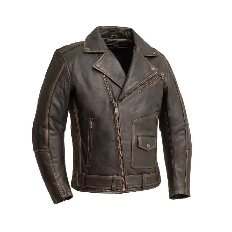 men's seamless jackets-Wrath Men's Motorcycle Leather Jacket