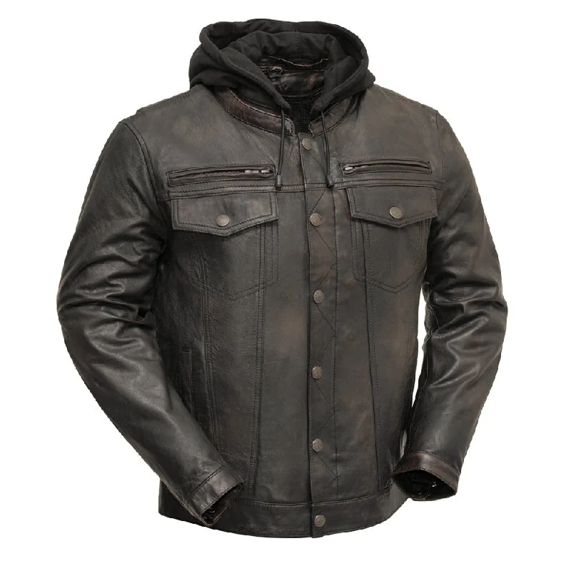 men's fitted jackets-Vendetta Men's Motorcycle Leather Jacket