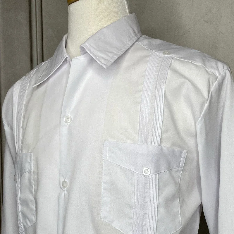 men's sun-protection shirts-Men's Short Sleeve Guayabera - Traditional 4 Pocket