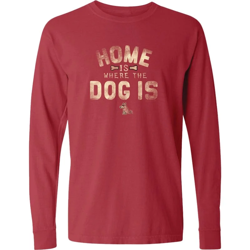 men's graphic t-shirts-Home is Where the Dog T-Shirt - Long-Sleeve T-Shirt Classic