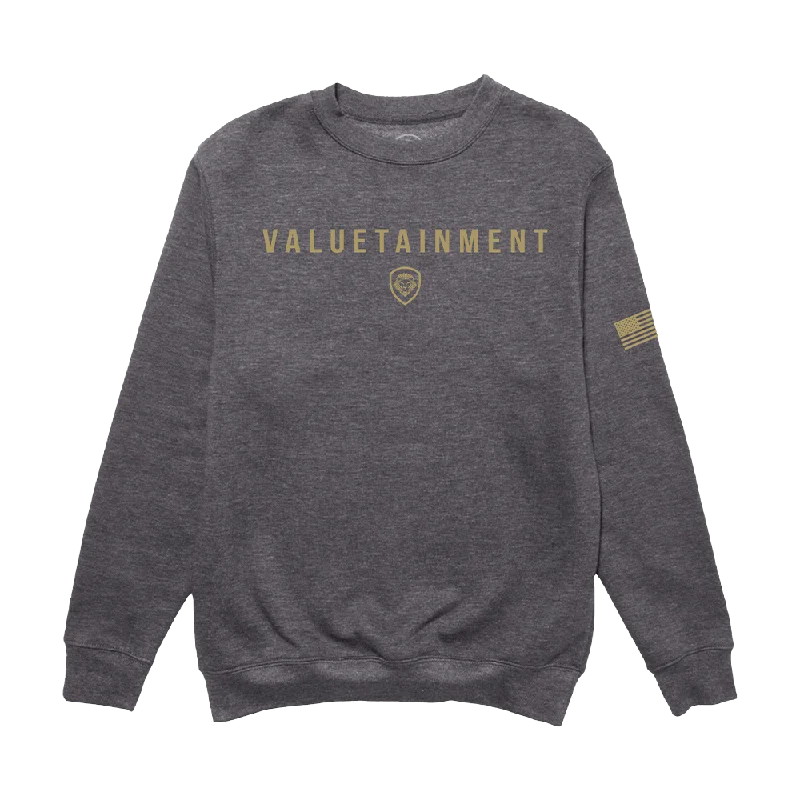 men's travel gear sweatshirts-Gold Collection FLB Crewneck Sweatshirt - Charcoal