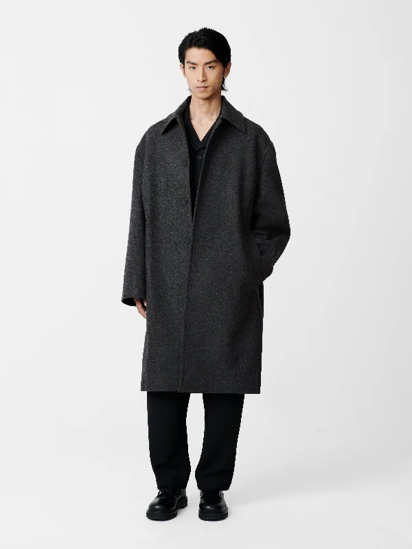 men's fashion coats-COVER COAT IN CHARCOAL MARL