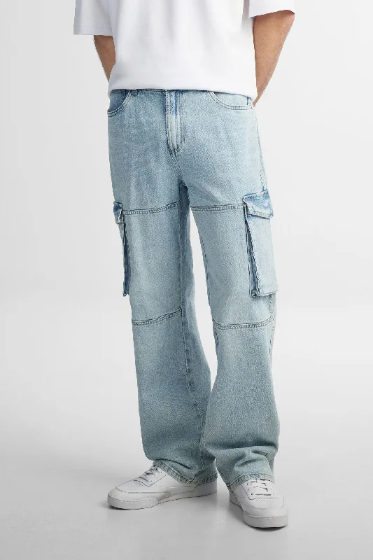 men's wool trousers-Jeans cargo coupe ''Baggy'' - Homme