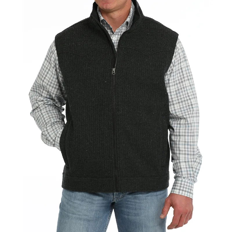 men's quick-dry vests-Cinch Men's Wool Bonded Vest